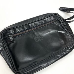 Authentic Loewe Black Leather Clutch Purse